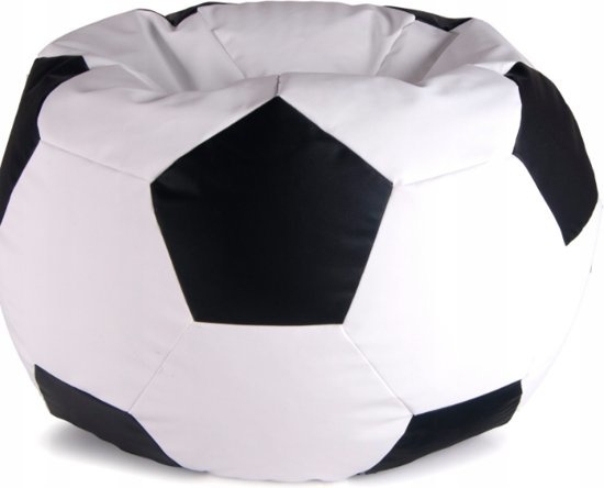 Voetbal stoel | Kinder zitzak | 55x35cm | Zwart/Wit Ecoleer