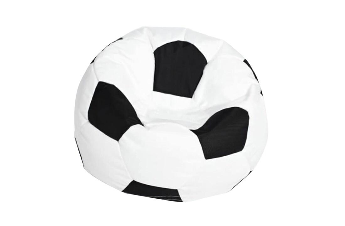 Voetbal stoel | Kinder zitzak | 55x35cm | Zwart/Wit Ecoleer