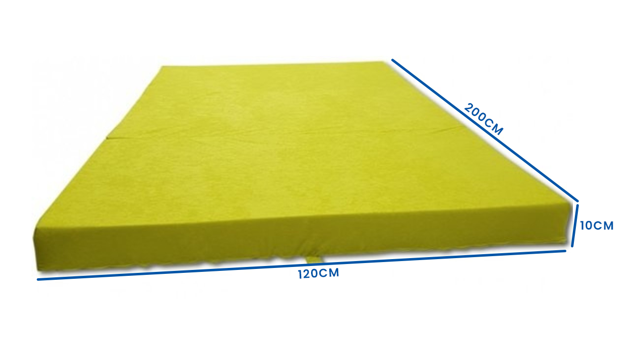 Vouwmatras 120x200 cm, groen, 10cm dik foam
