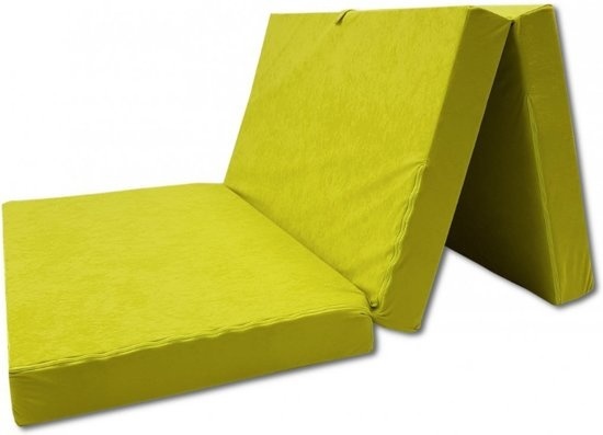 Opklapmatras camping - 120x200x10 cm groen foam logeer/reisbed