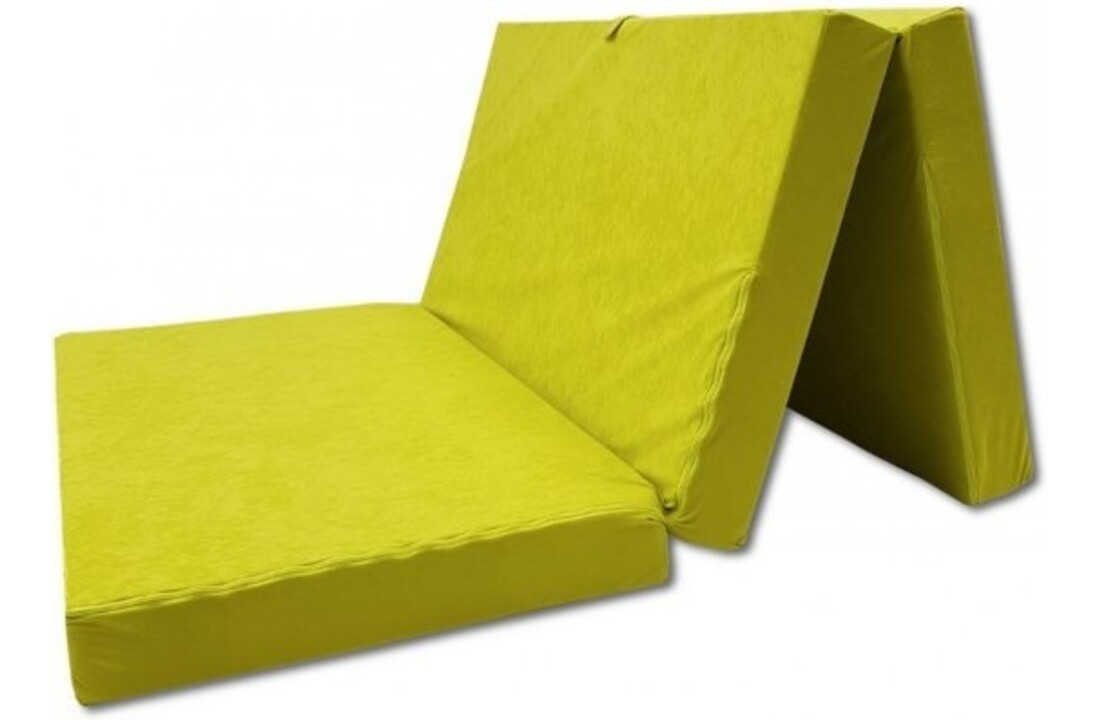 Logeermatras groen - 120x200x10 cm, opvouwbaar, foam