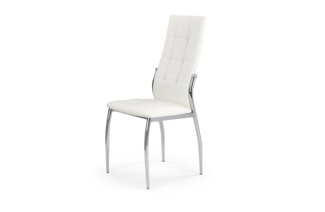 Witte eetkamerstoel metaalpoten - Eco leer, 47cm zithoogte