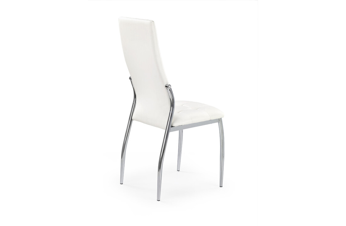 Witte eetkamerstoel metaalpoten - Eco leer, 47cm zithoogte