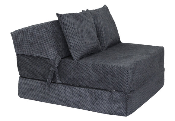 Opklapmatras 70x200 - Antraciet, PUR-schuim, Velvet Dot Hoes