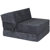 Opklapmatras 70x200 - Antraciet, PUR-schuim, Velvet Dot Hoes