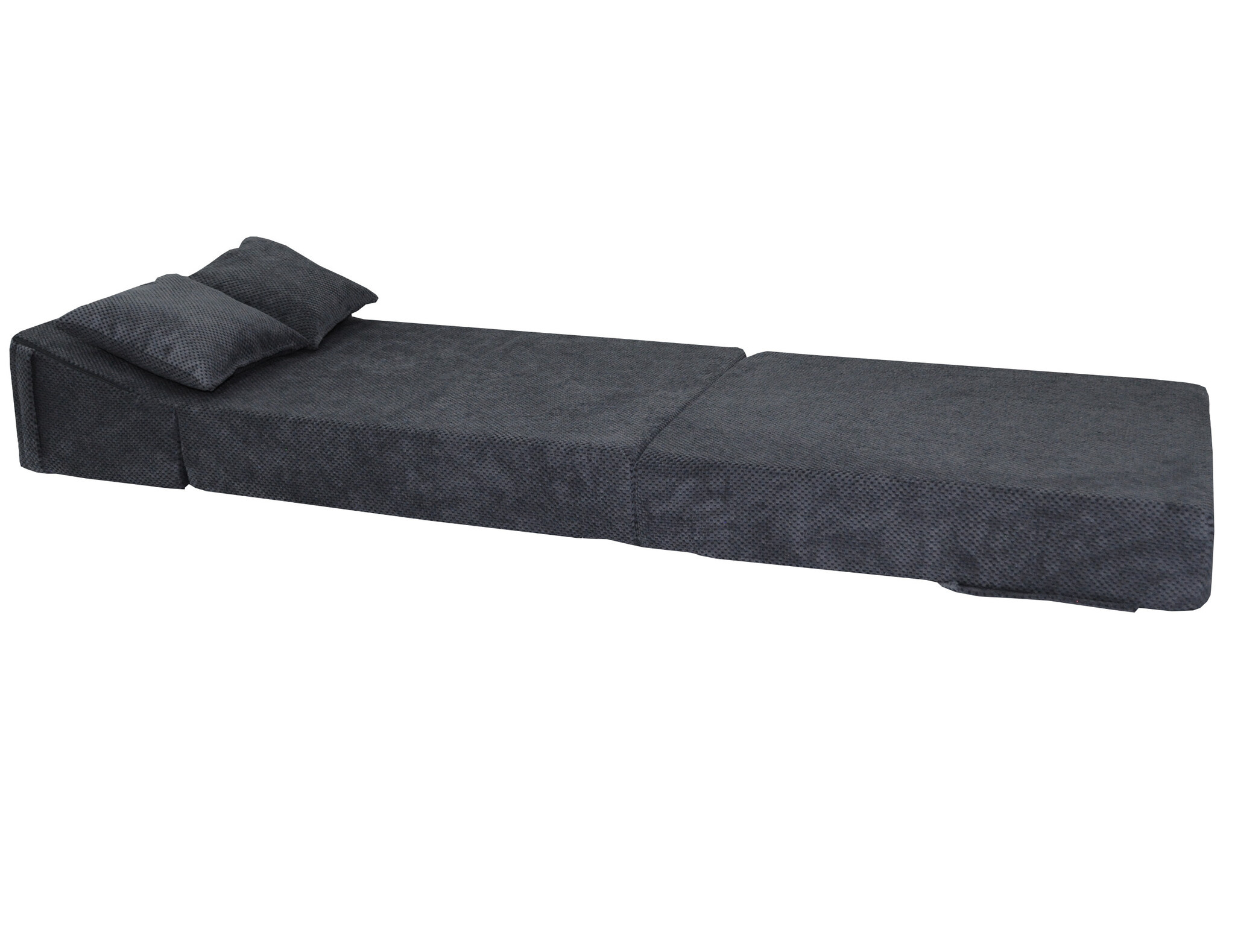 Opklapmatras 70x200 - Antraciet, PUR-schuim, Velvet Dot Hoes
