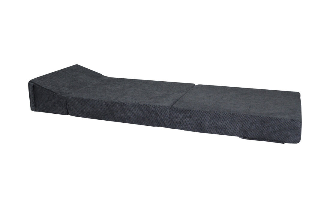 Logeermatras antraciet – Opvouwbaar 200x70x15cm, PUR-schuim velvet dot