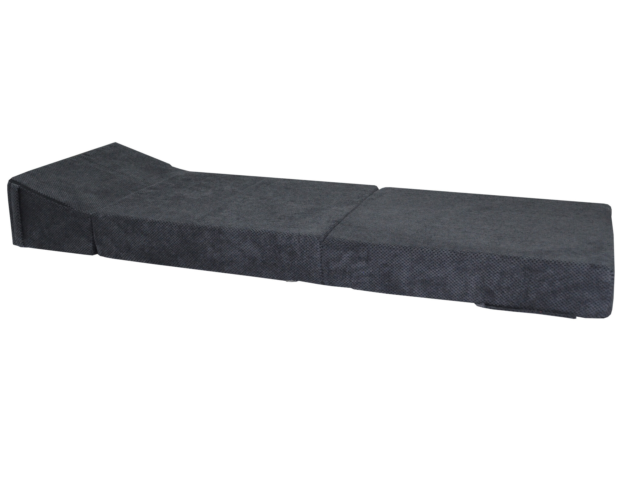 Logeermatras antraciet – Opvouwbaar 200x70x15cm, PUR-schuim velvet dot