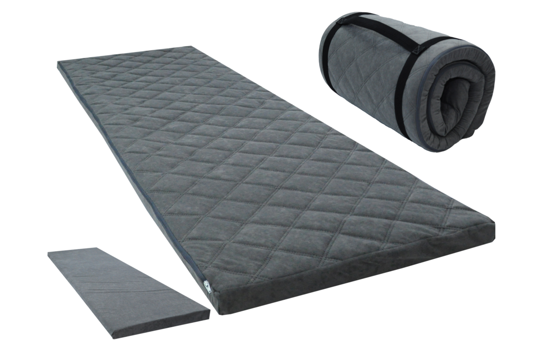 Slaapmat 60x198cm grijs – comfortabel en opvouwbaar logeermatras