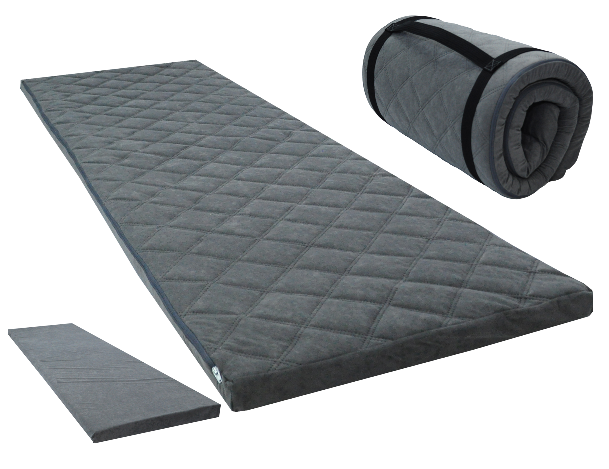 Slaapmat 60x198cm grijs – comfortabel en opvouwbaar logeermatras