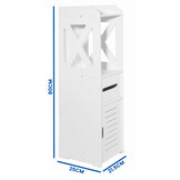 Kolomkast badkamer 80cm hoog, wit, 21.5cm breed