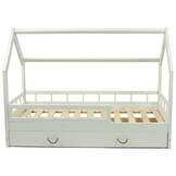 Kinderbed huisje wit 160x80cm massief grenen Scandinavisch