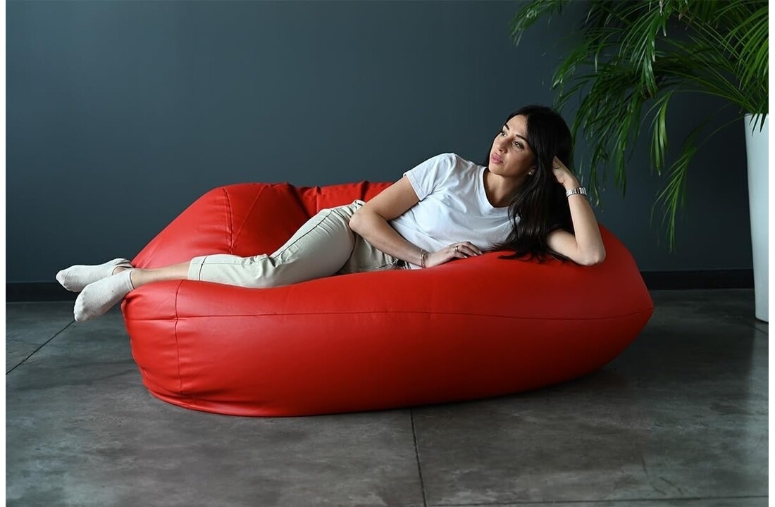 Beanbag rood fauteuil 70x70x110cm kunstleer Europees