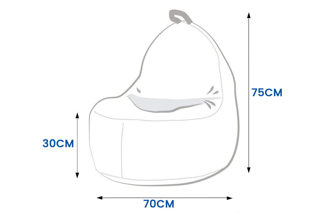 Beanbag rood fauteuil 70x70x110cm kunstleer Europees