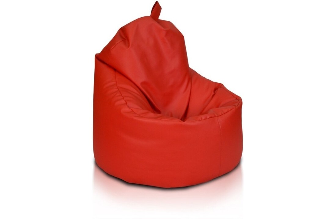 Relaxstoel kunstleer rood, 70x70x110 cm, EPS-kralen