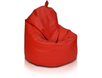 Relaxstoel kunstleer rood, 70x70x110 cm, EPS-kralen