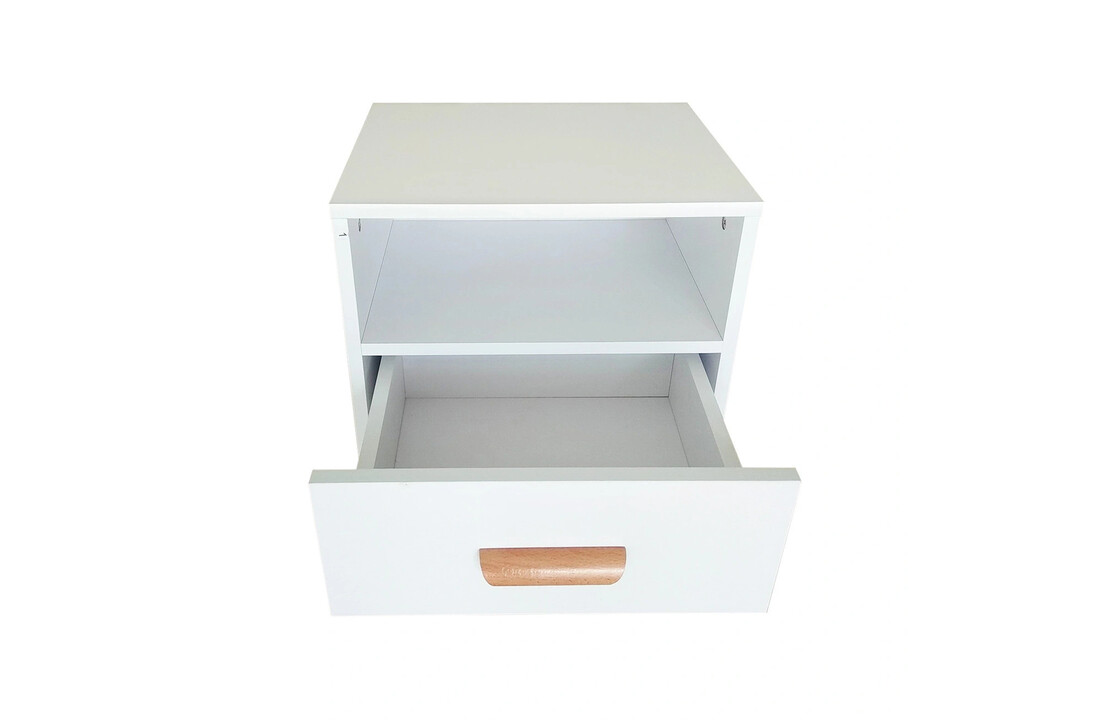 Nachtkastje open vak wit - 40x30x38 cm - MDF/grenen