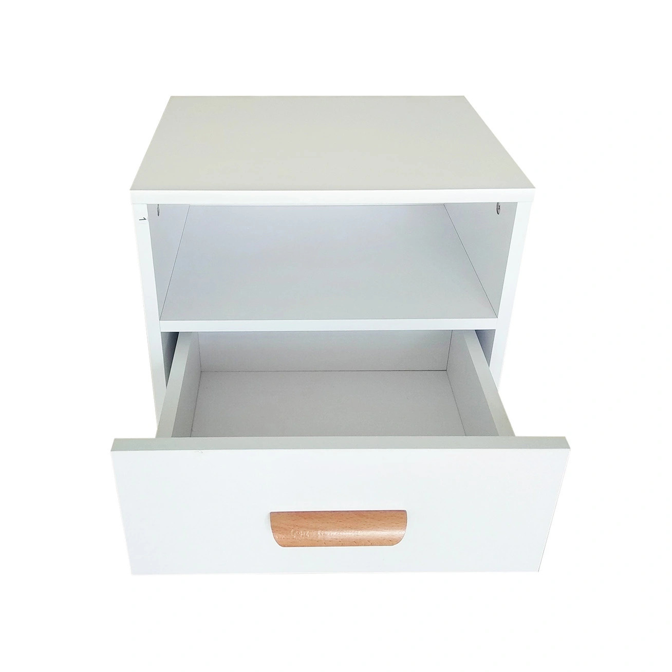 Nachtkastje open vak wit - 40x30x38 cm - MDF/grenen