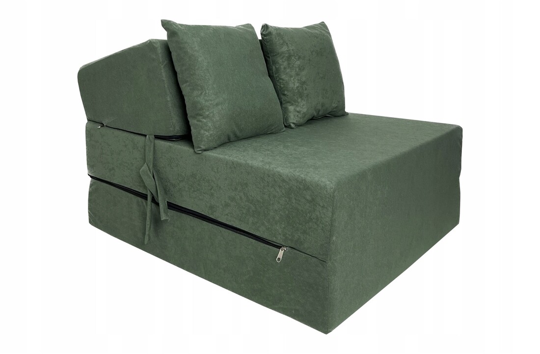 Opklapbare stoel / logeermatras 200x70x15 cm groen foam
