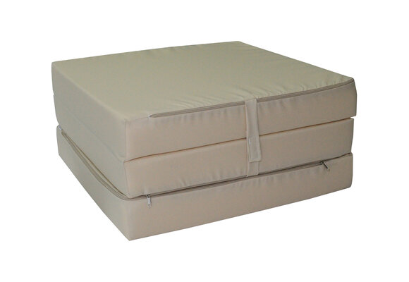 Opklapmatras 195x65x10 - Beige | Waterdicht Polyester | H2 Schuim
