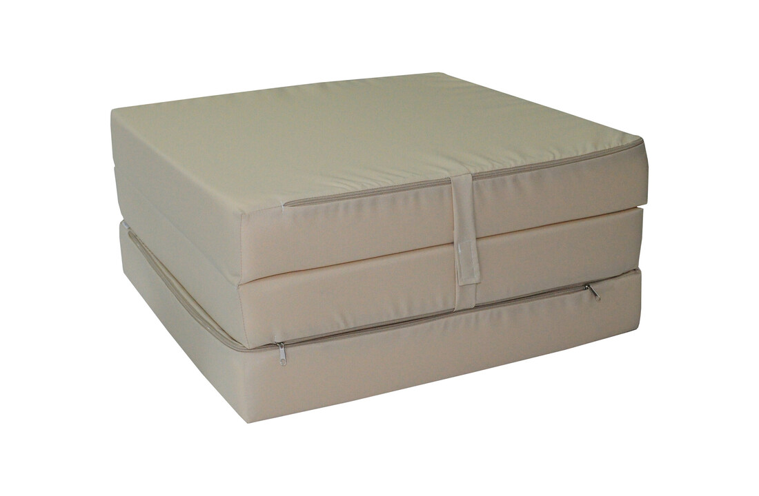 Matras gastenbed - Opvouwbaar, waterdicht, beige, 195x65x10 cm