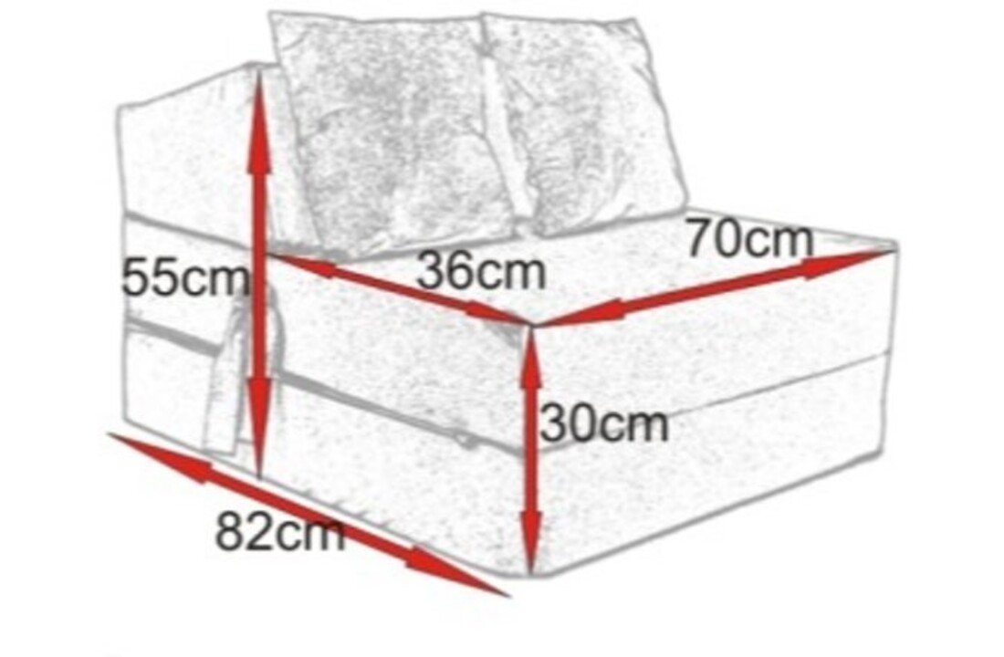 Futon matras grijs - 70x200x15cm foam logeermatras