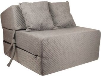 Logeermatras opvouwbaar - 70x200cm - Grijs schuim - 15cm dik