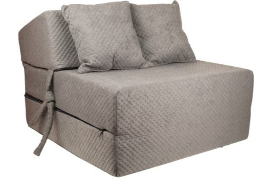 Slaapstoel grijs - Opvouwbaar matras 70x200cm met kussens - Foam