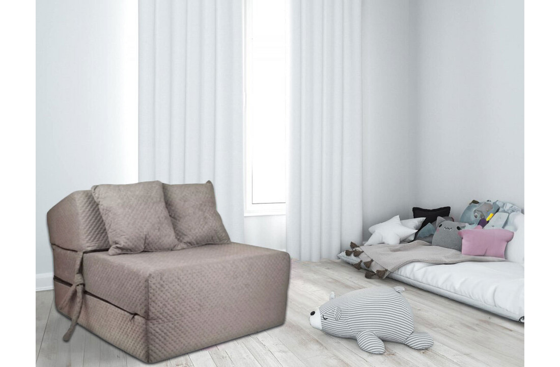 Slaapstoel grijs - Opvouwbaar matras 70x200cm met kussens - Foam