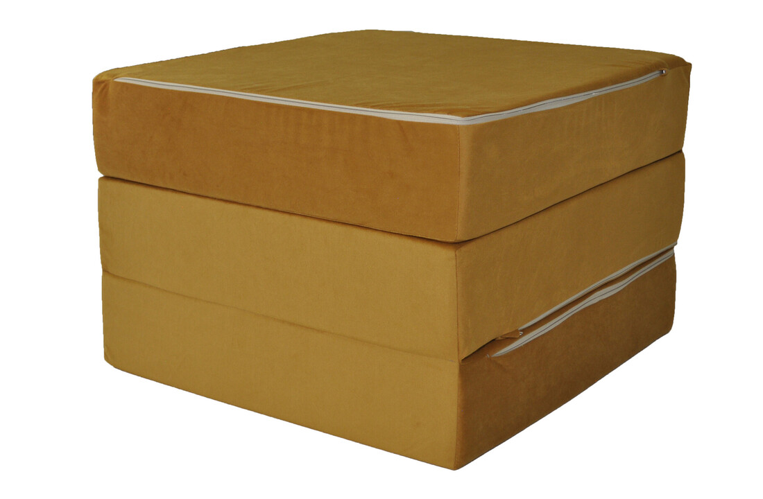 Logee matras opklapbaar 195x65x15 cm okergeel T-25 schuim