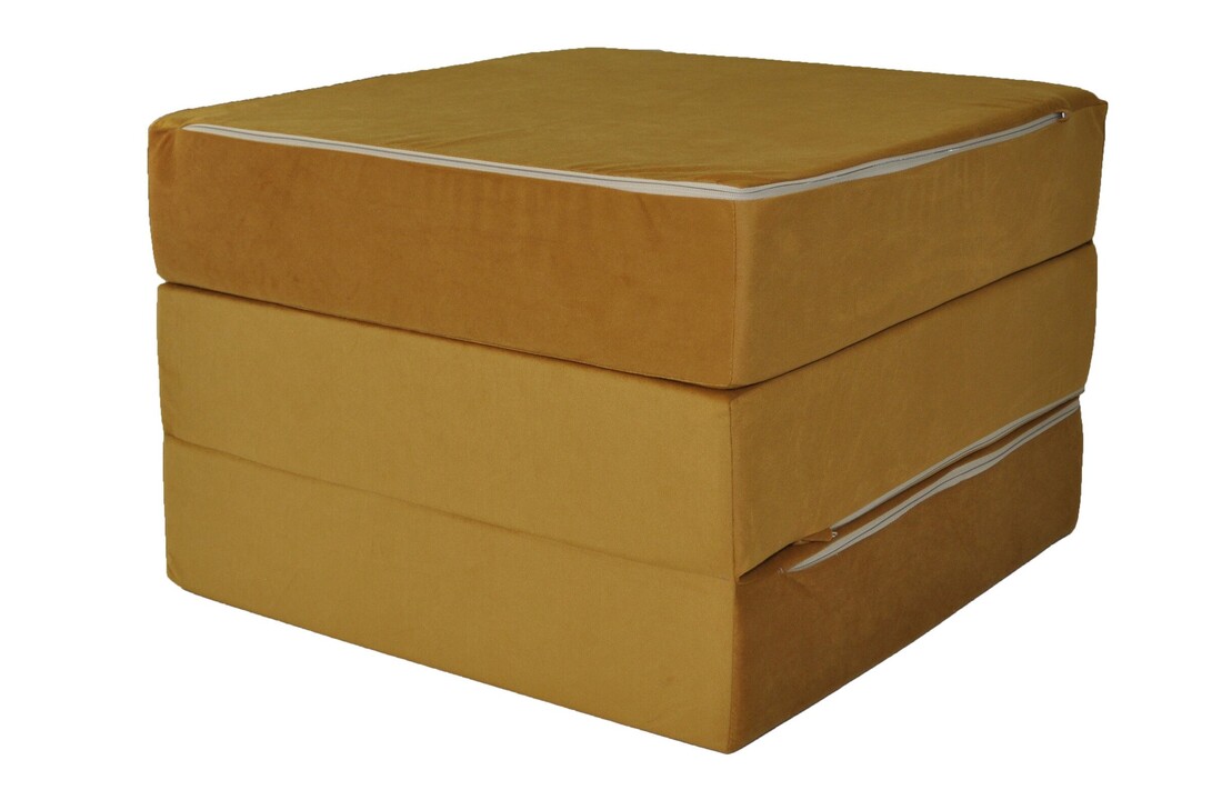 Slaapbank matras okergeel - 195x65x15 cm - Schuim H2