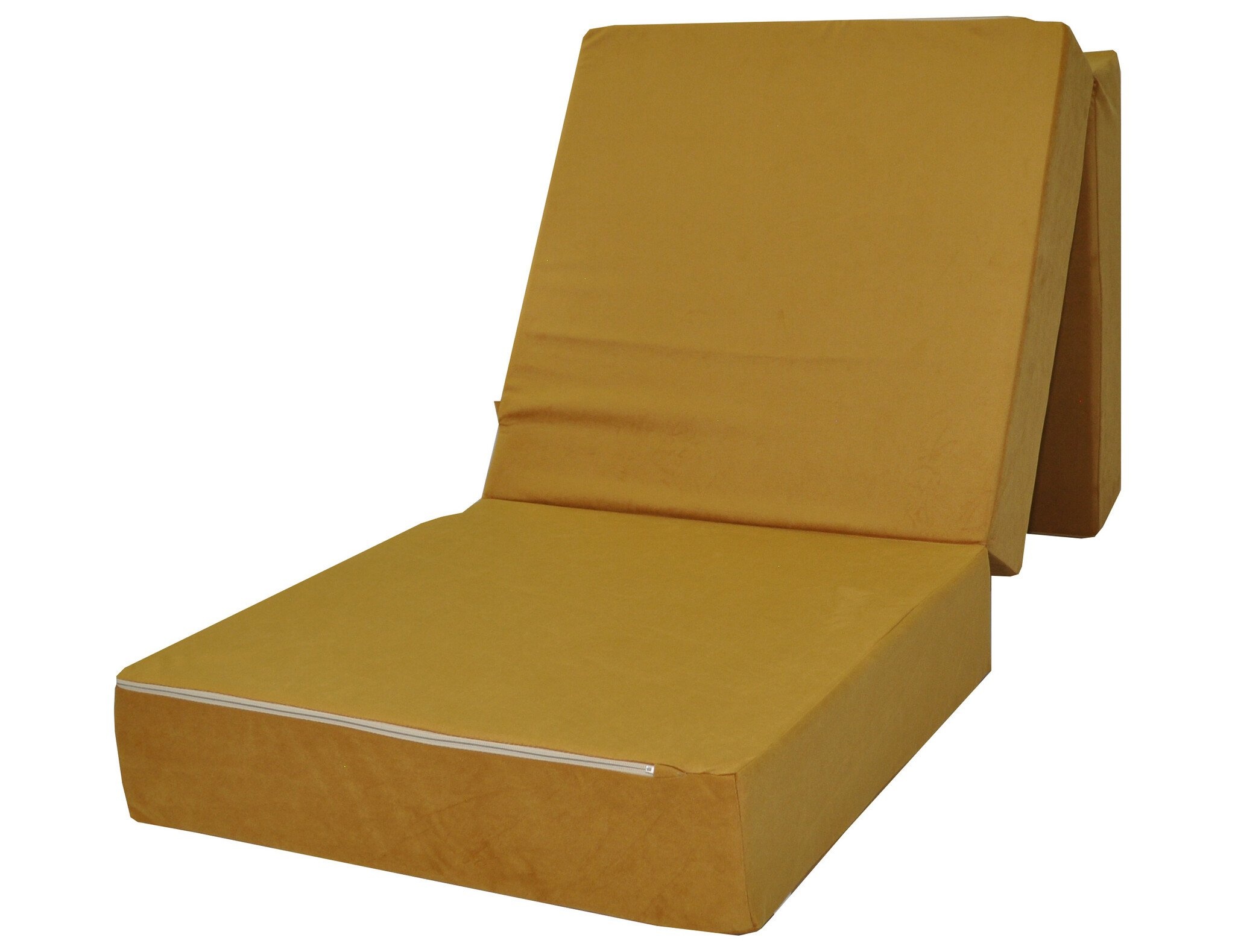 Slaapbank matras okergeel - 195x65x15 cm - Schuim H2