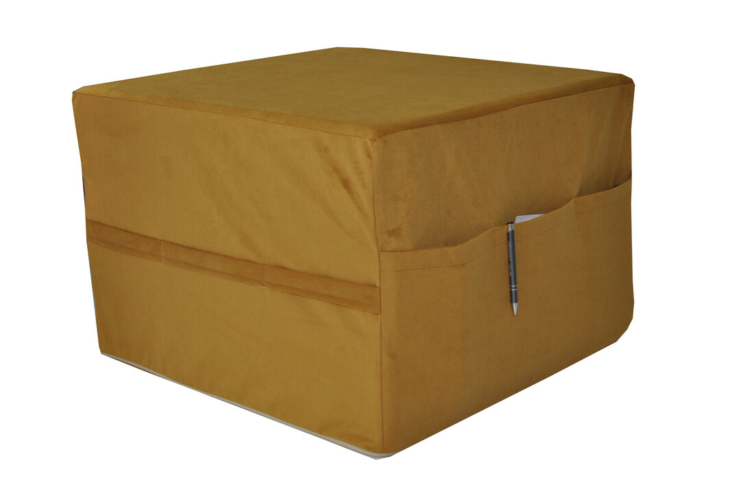 Slaapbank matras okergeel - 195x65x15 cm - Schuim H2