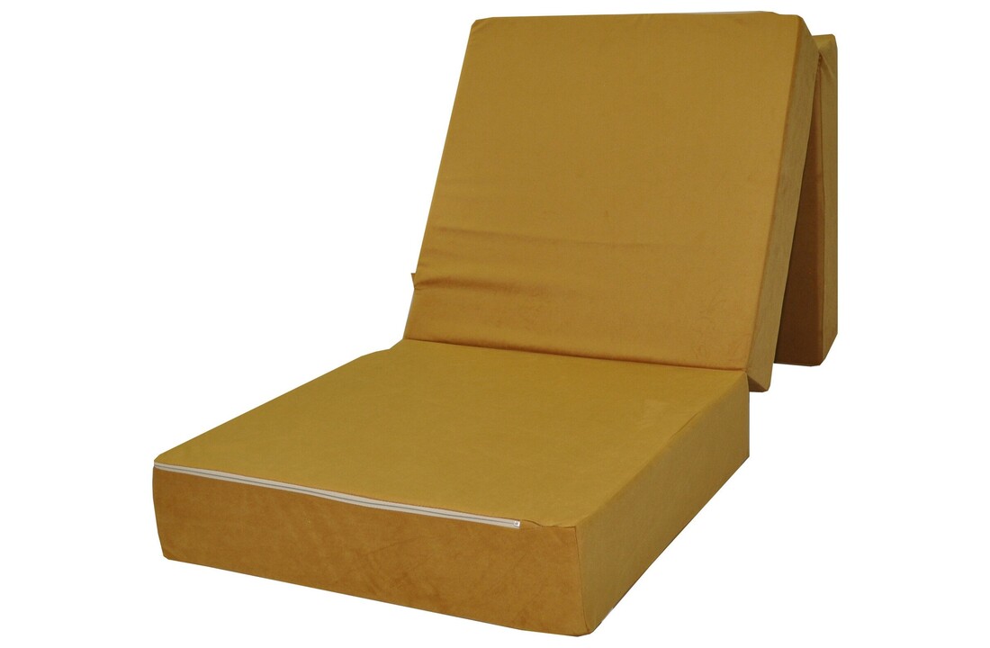 Opvouwbaar gastenbed 195x65 - Okergeel Schuimmatras (H2)