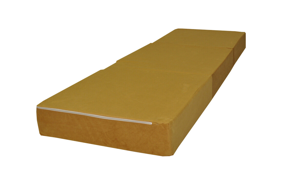 Opvouwbaar gastenbed 195x65 - Okergeel Schuimmatras (H2)