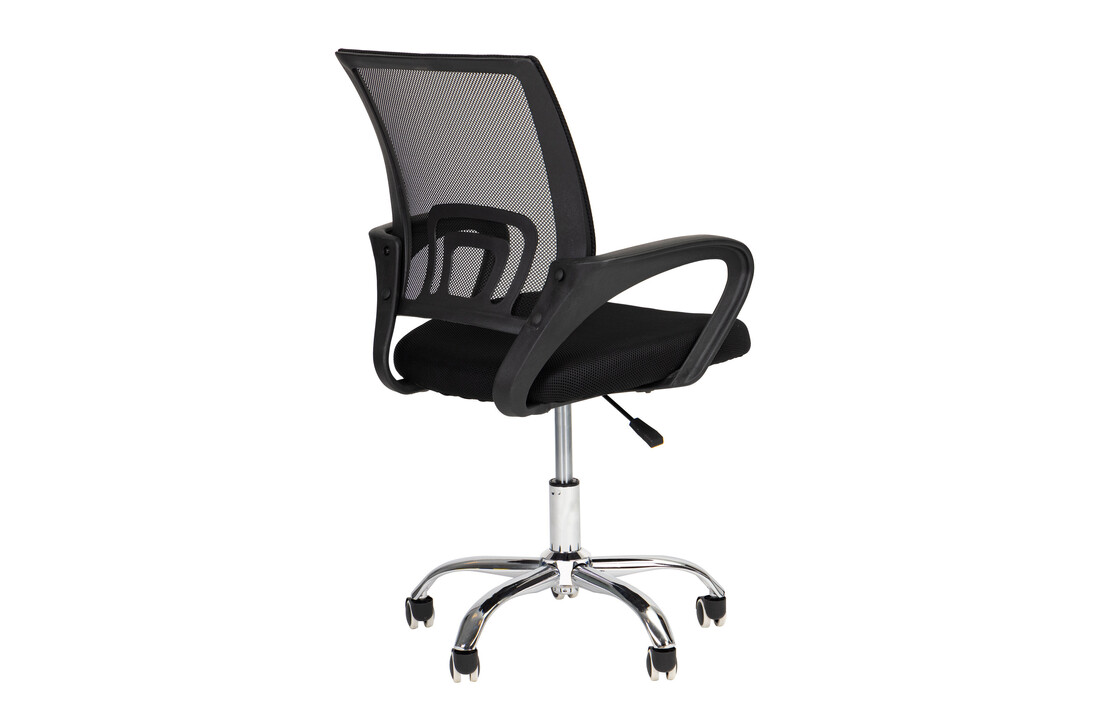 Ergonomische bureaustoel zwart - Comfort & Stijl (LxBxH 86-96x58,5x55cm, Mesh, Metaal)