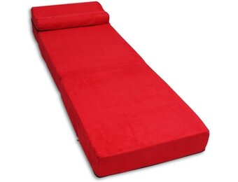 Rode vouwmatras 70x200 - Opvouwbaar foam matras - 15cm dik - Rood