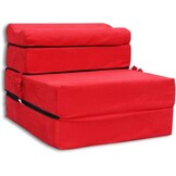 Rode vouwmatras 70x200 - Opvouwbaar foam matras - 15cm dik - Rood