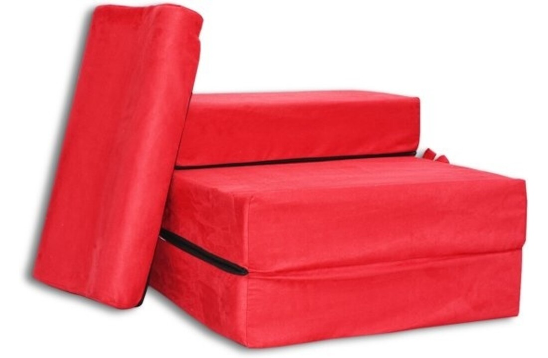 Reismatras met kussen 70x200 cm Rood Foam Opvouwbaar