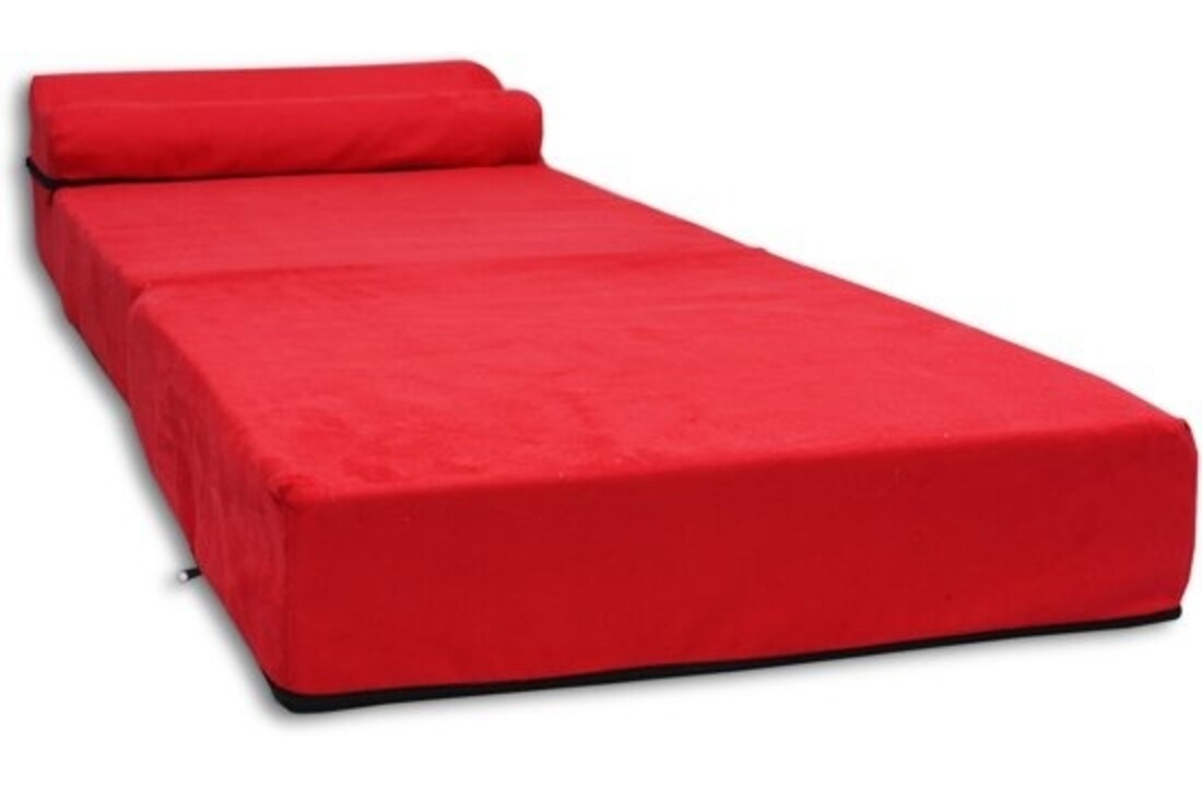 Reismatras met kussen 70x200 cm Rood Foam Opvouwbaar