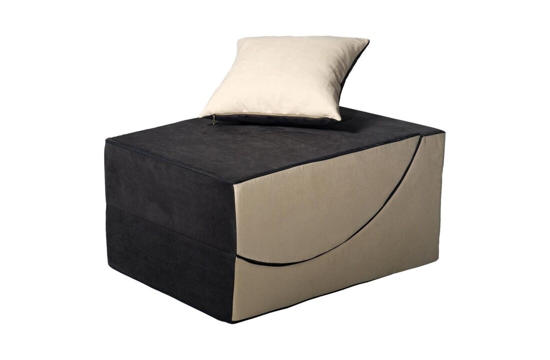 Ergonomische zitzak - grijs beige - 150x60x40 cm - foam/stof