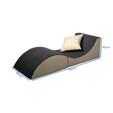 Ergonomische zitzak - grijs beige - 150x60x40 cm - foam/stof