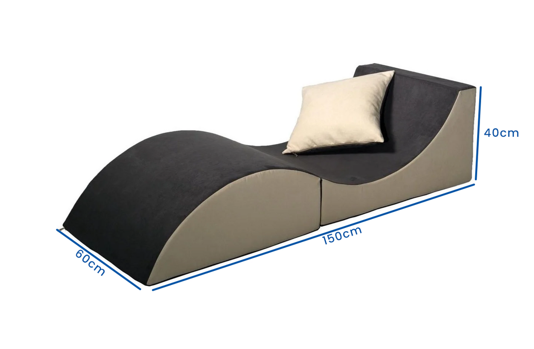 Moderne fauteuil grijs beige - 150x60x40 cm - Foam & Stof