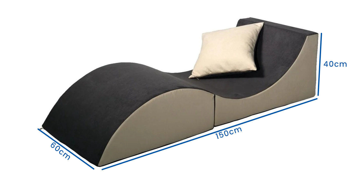 Moderne fauteuil grijs beige - 150x60x40 cm - Foam & Stof