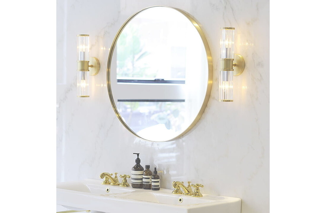 Badkamerspiegel rond ø70 cm - Goud, Metaal - Luxe Wandspiegel