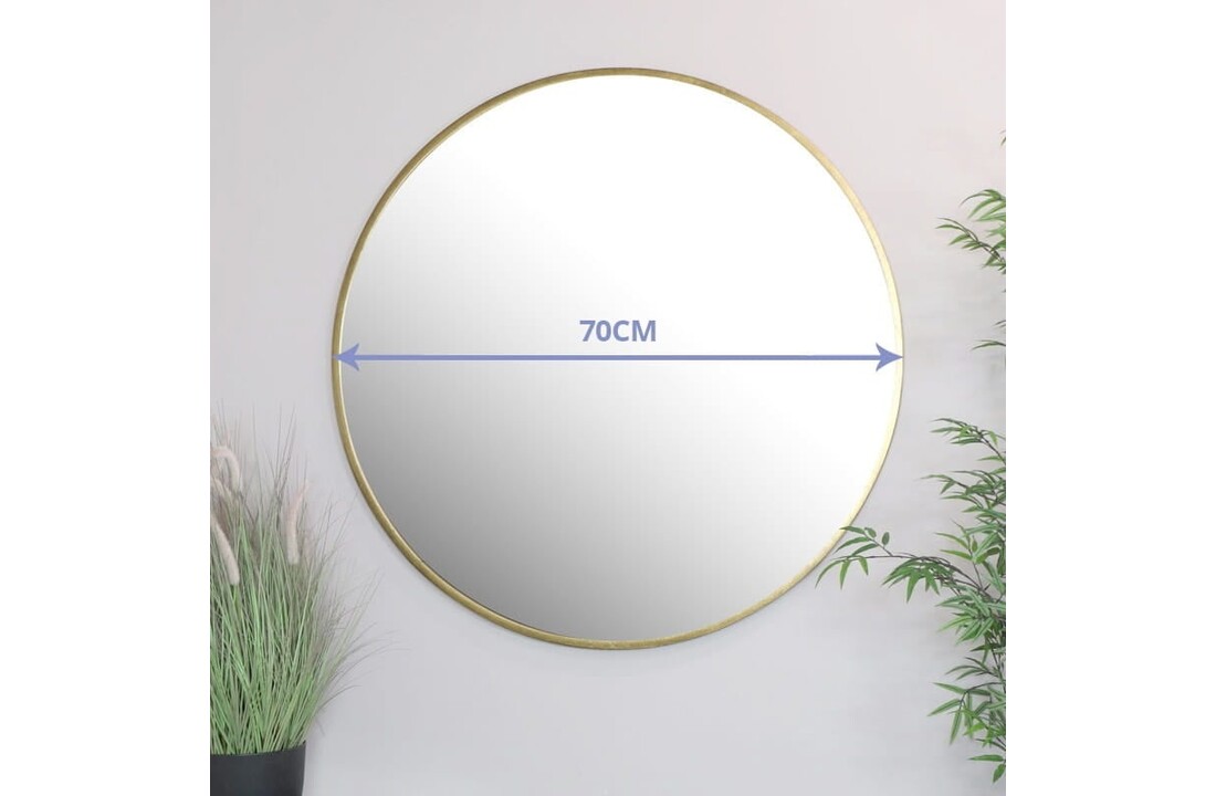 Badkamerspiegel rond ø70 cm - Goud, Metaal - Luxe Wandspiegel