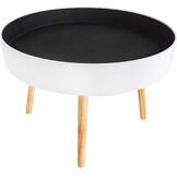 Houten salontafel wit 60x60x40 cm met opbergruimte