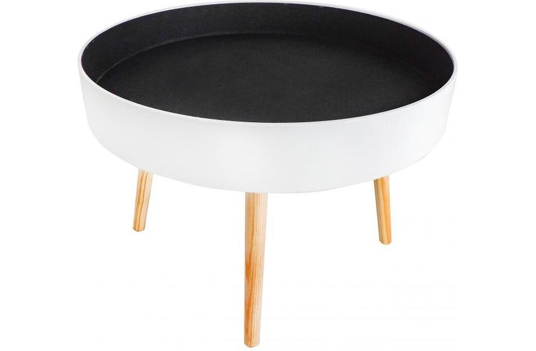 Salontafel 60x60 wit | Hout | Met opbergruimte