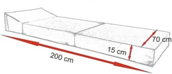 Reismatras met kussens - 200x70x15cm - Opvouwbaar - Wit/Zwart