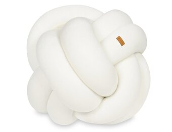 Knoop kussen creme 30x30cm | Handgemaakt Katoen Sierkussen